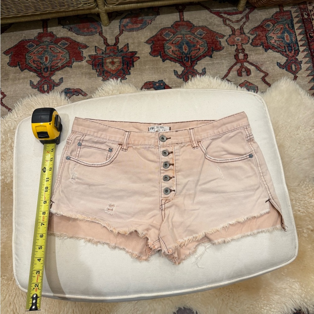 Freepeople blush denim slouchy hipslung shorts 30